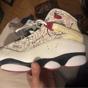 Jordan Athletic Shoes - White, Red, and Black